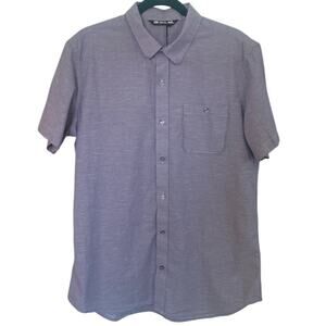 Travis Mathew Men's Lightweight Button Up Shirt Purple Size Large Short Sleeve